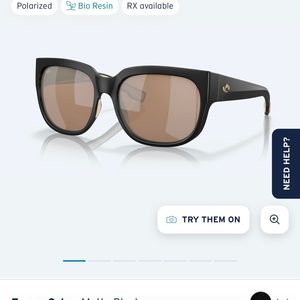 Like-New! Costa Waterwoman 2 sunglasses with copper silver mirror glass lenses.